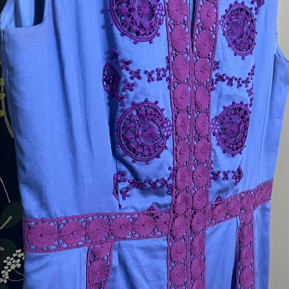 Nanette Lepore Blue and Purple Mini Dress Size 6 - Picture 5 of 9